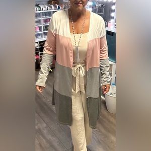 Color block cardigan